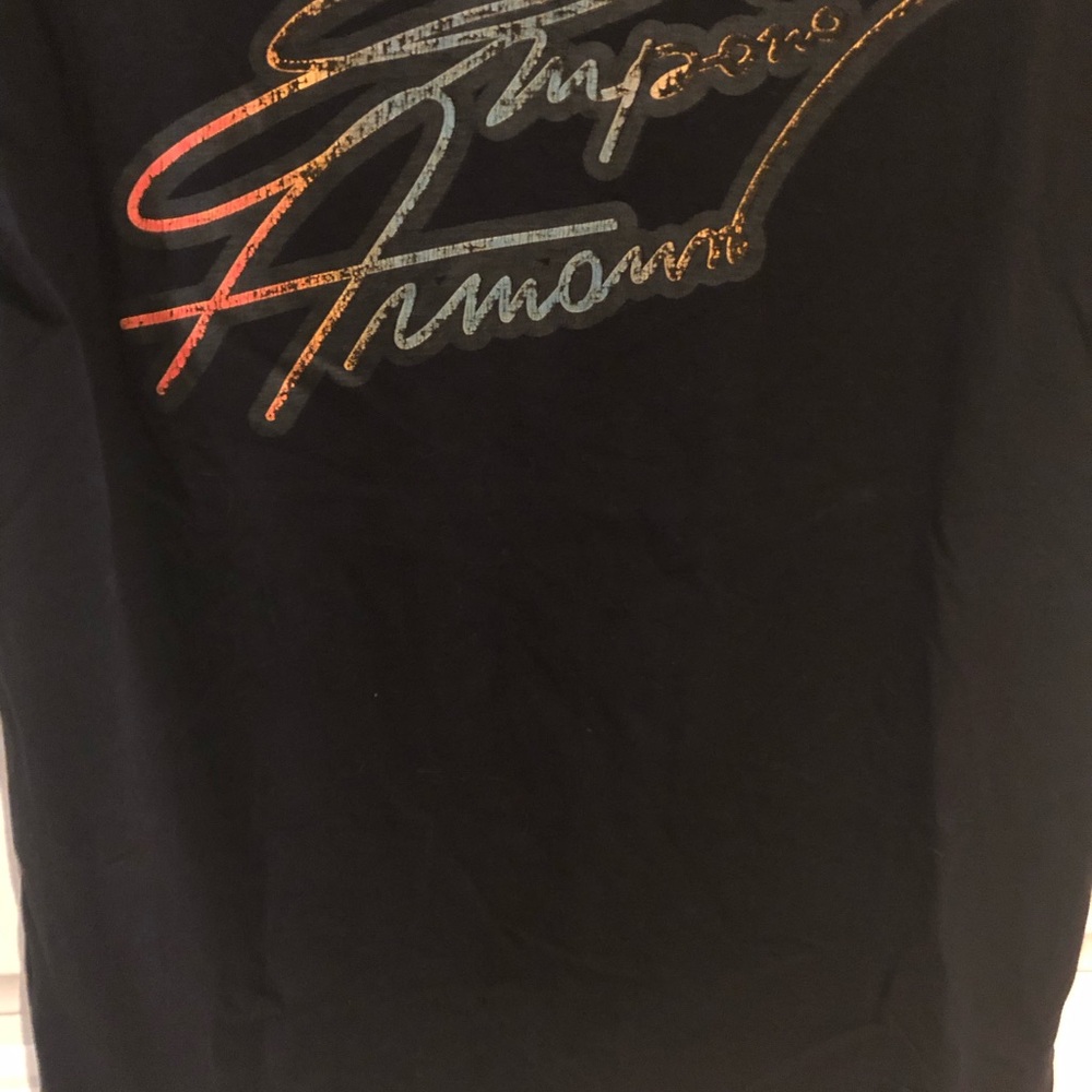 Armani Exchange men's Cotton T shirt Black Yellow Silver Logo size M Authentic - Picture 2 of 9
